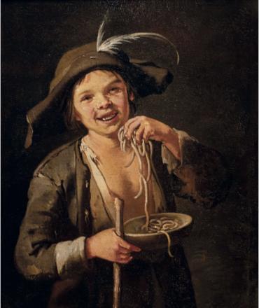 Giacomo Francesco CIPPER, dit IL TODESCHINI (Feldkirch 1664 - 1736 Milan) - Le jeune mangeur de spaghetti